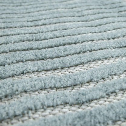 In & Outdoor Rug Marrakesh Carved Design - Aqua Blue