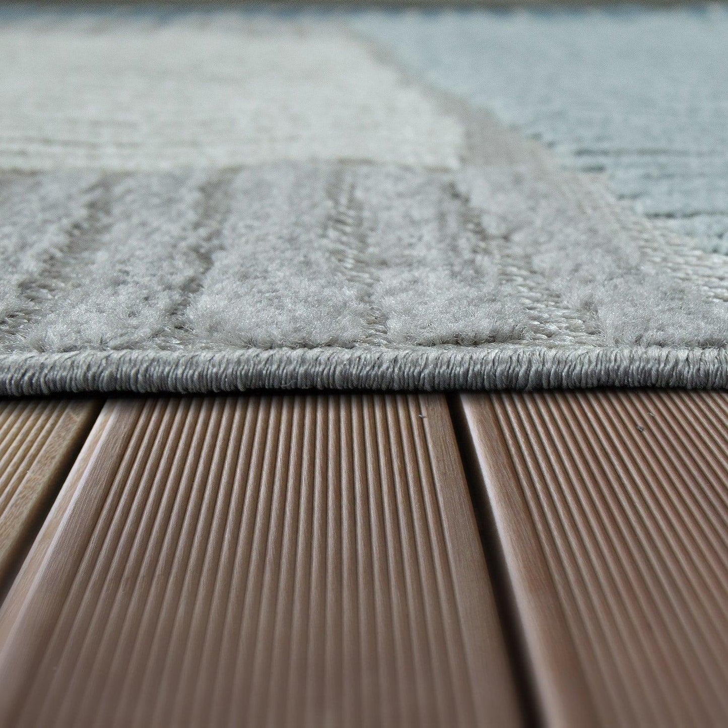 In & Outdoor Rug Marrakesh Carved Design - Aqua Blue