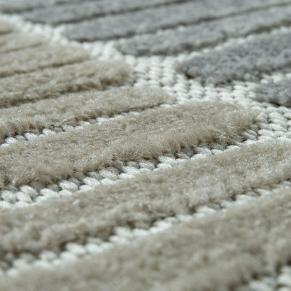 Outdoor Rug Marrakesh Carved Design - Brown Blue