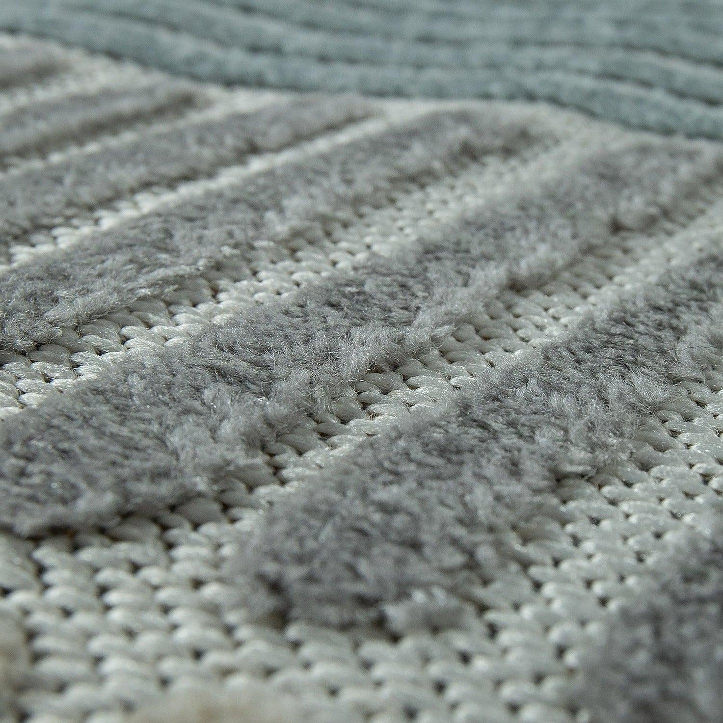 Outdoor Rug Marrakesh Carved Design - Brown Blue