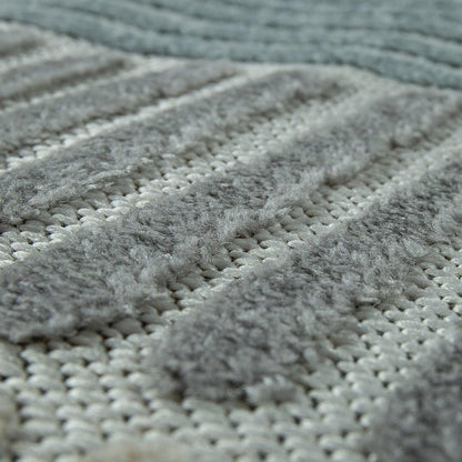 Outdoor Rug Marrakesh Carved Design - Brown Blue