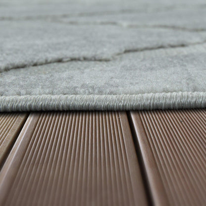Outdoor Rug Marrakesh Moroccan Diamond Pattern - Light-Grey