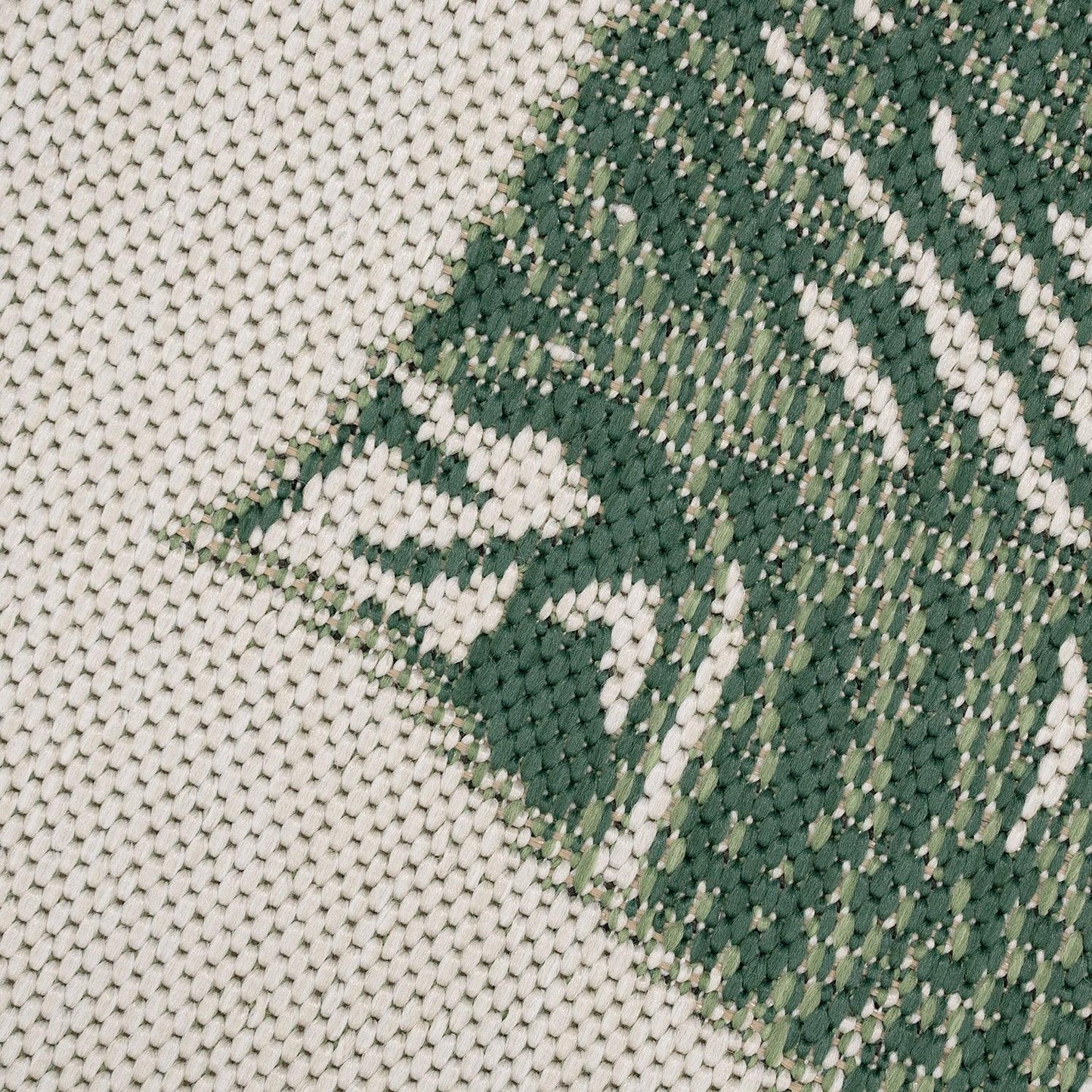 In & Outdoor Rug Ostende Jungle Leaves - Cream Green