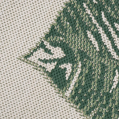 In & Outdoor Rug Ostende Jungle Leaves - Cream Green
