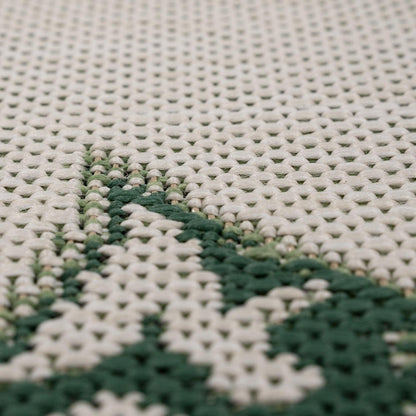 In & Outdoor Rug Ostende Jungle Leaves - Cream Green