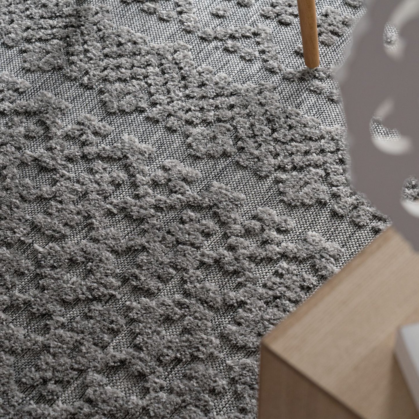Outdoor Rug Marrakesh High/Low Effect Trellis in Anthracite