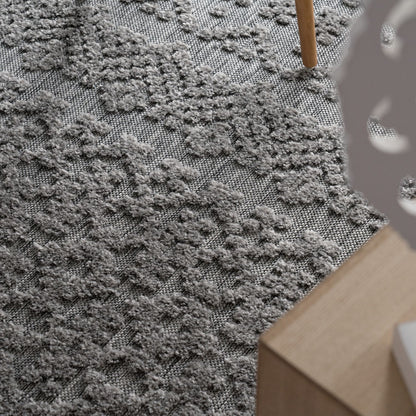 Outdoor Rug Marrakesh High/Low Effect Trellis in Anthracite