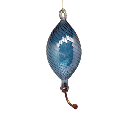 Egyptian Museum Collection Mouth-Blown Glass Single Hummingbird Feeder – Handcrafted Etched Pyrex Garden Feeder
