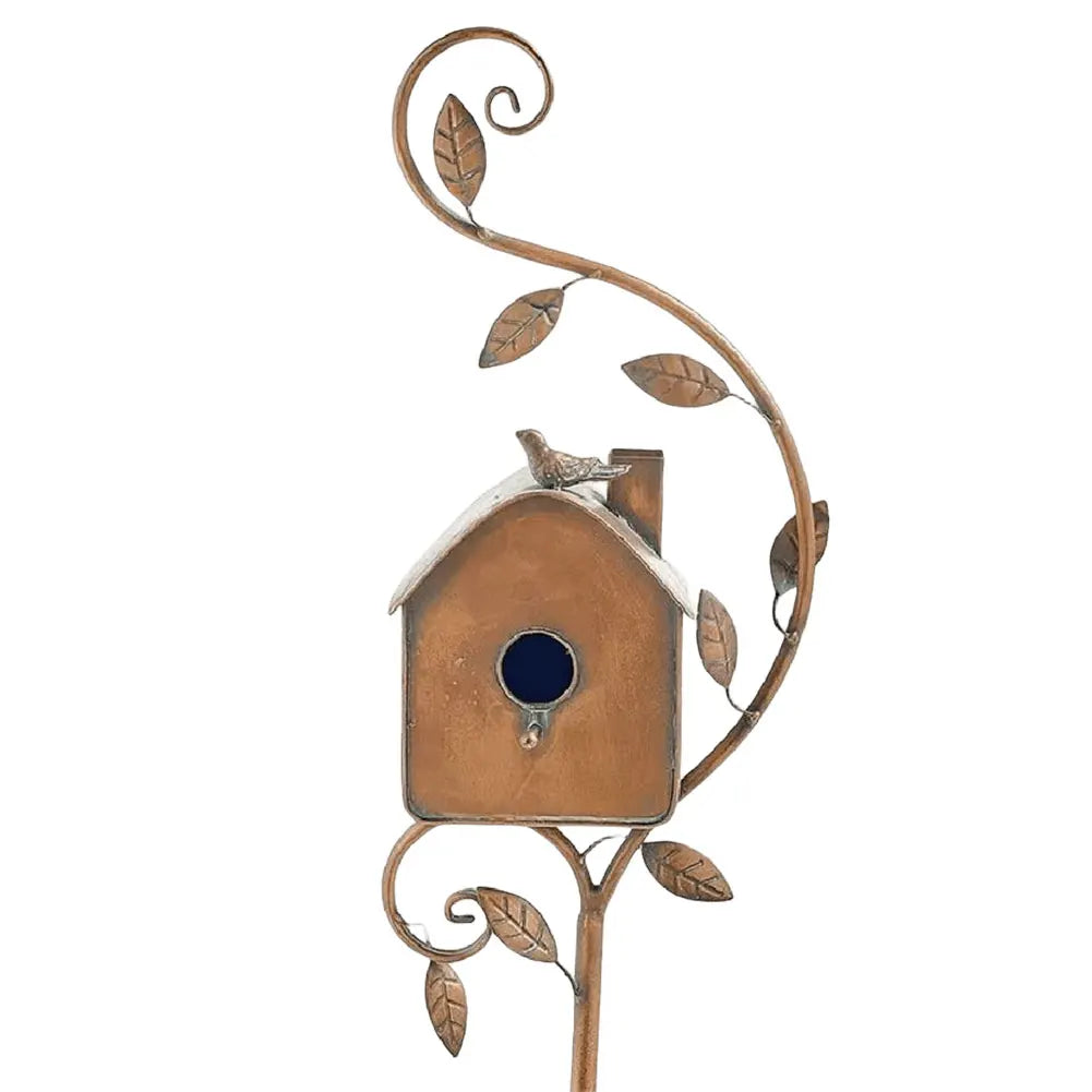 Metal Birdhouse Garden Stakes for Outdoor Decor