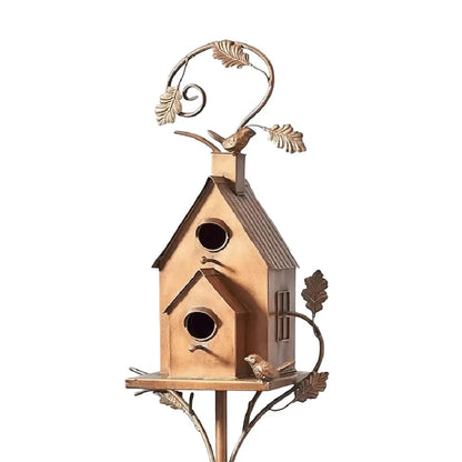 Metal Birdhouse Garden Stakes for Outdoor Decor