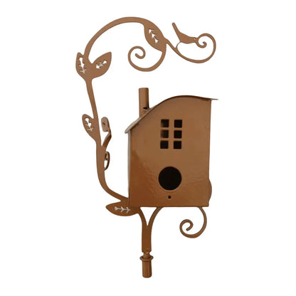 Metal Birdhouse Garden Stakes for Outdoor Decor