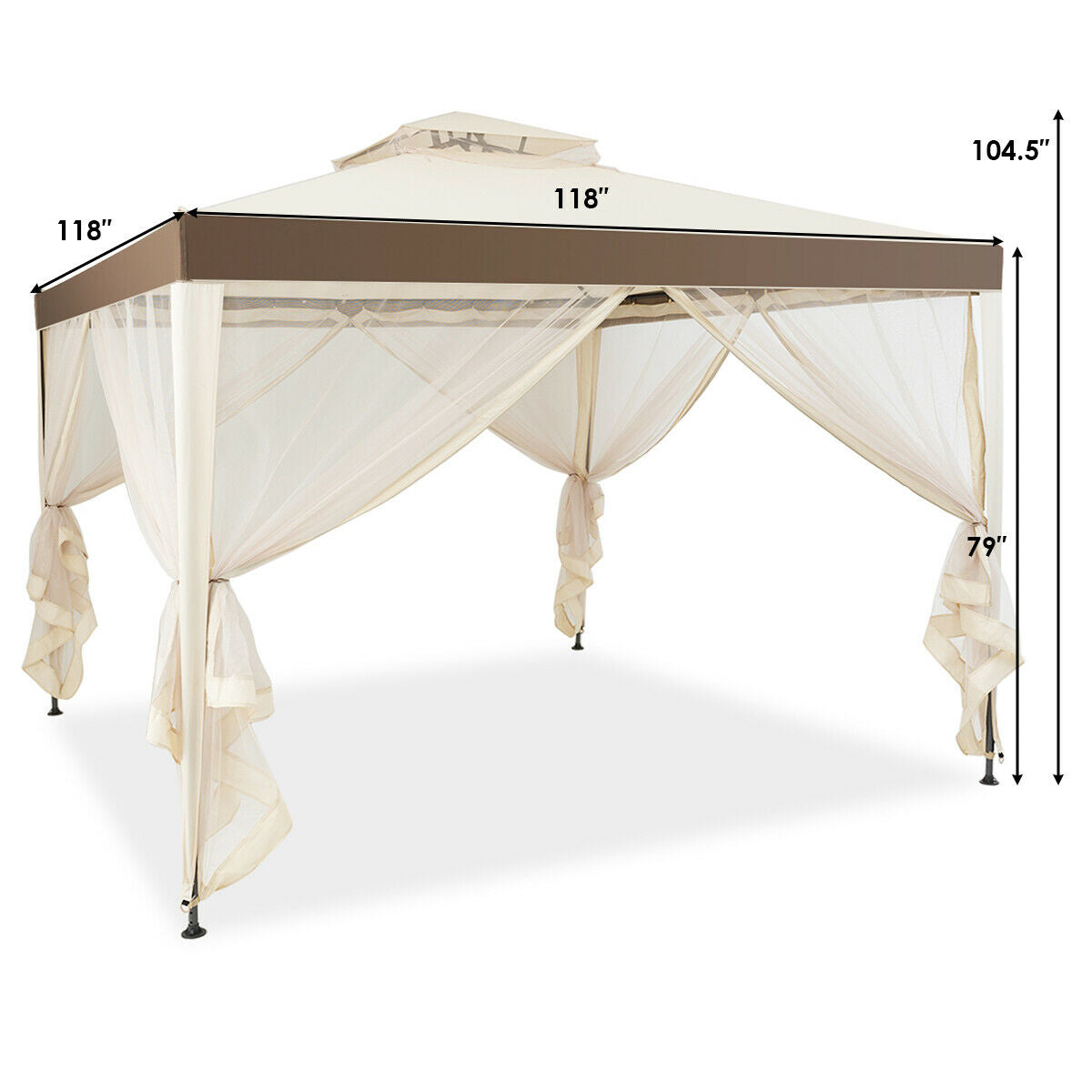 Canopy Gazebo Tent Shelter with Mosquito Netting