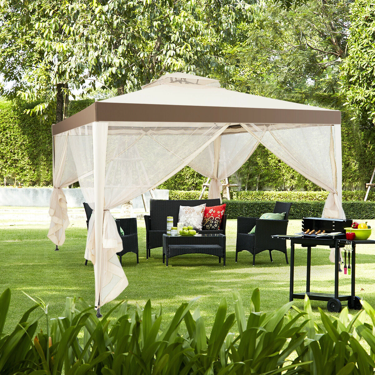Canopy Gazebo Tent Shelter with Mosquito Netting