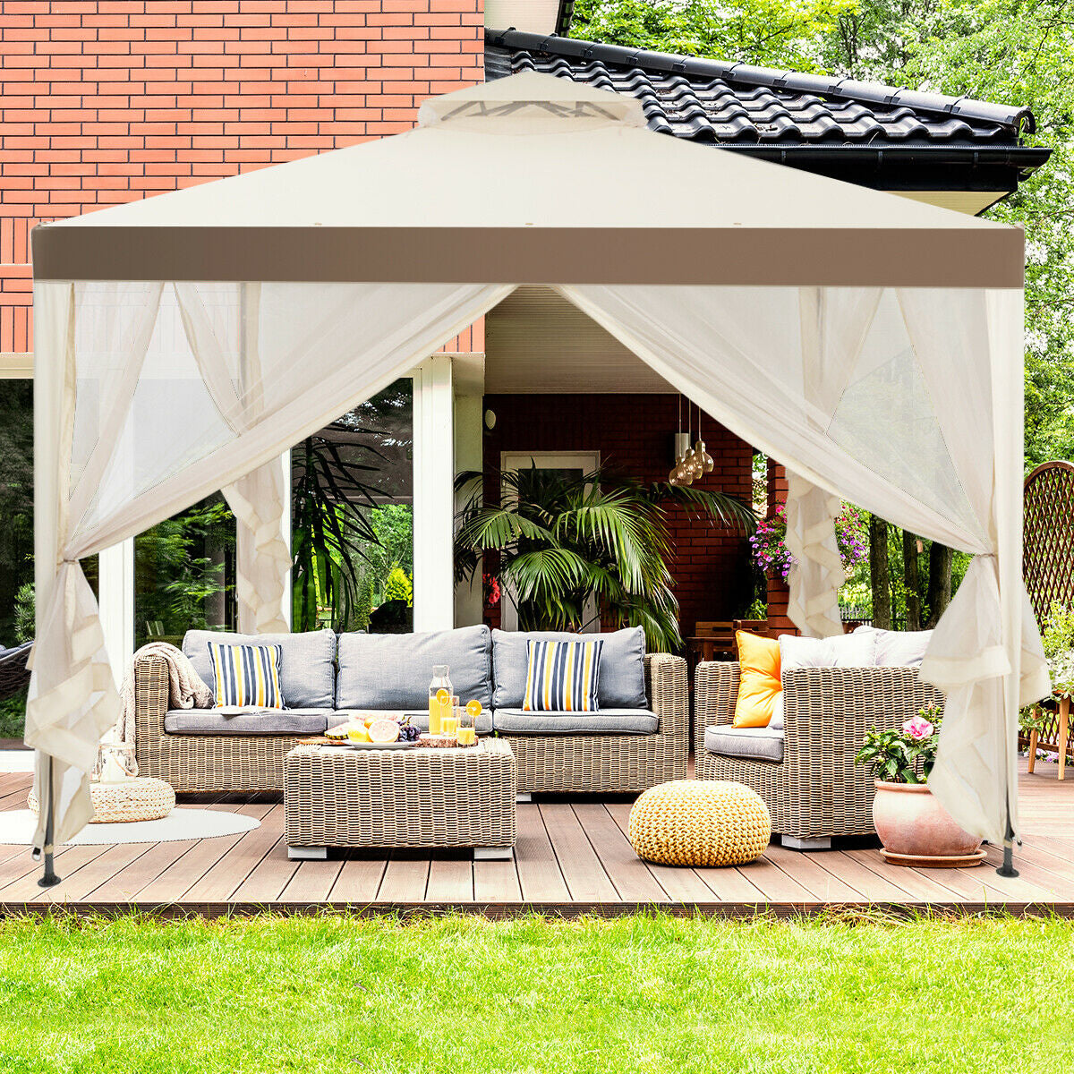 Canopy Gazebo Tent Shelter with Mosquito Netting