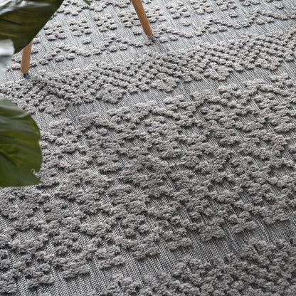 Outdoor Rug Marrakesh High/Low Effect Trellis in Anthracite