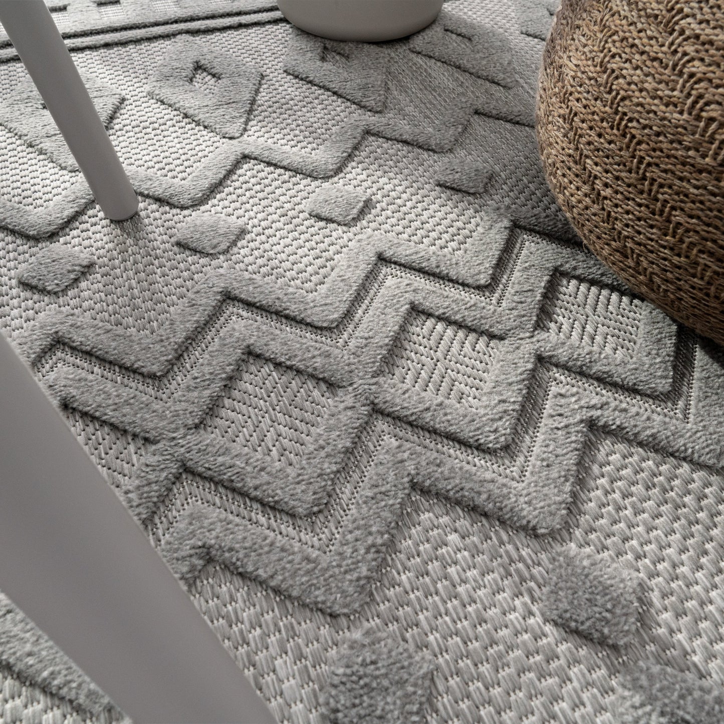 Outdoor Rug Livorno Geometric Pattern In Grey