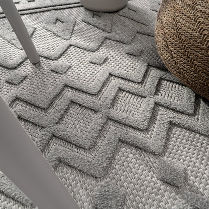 Outdoor Rug Livorno Geometric Pattern In Grey
