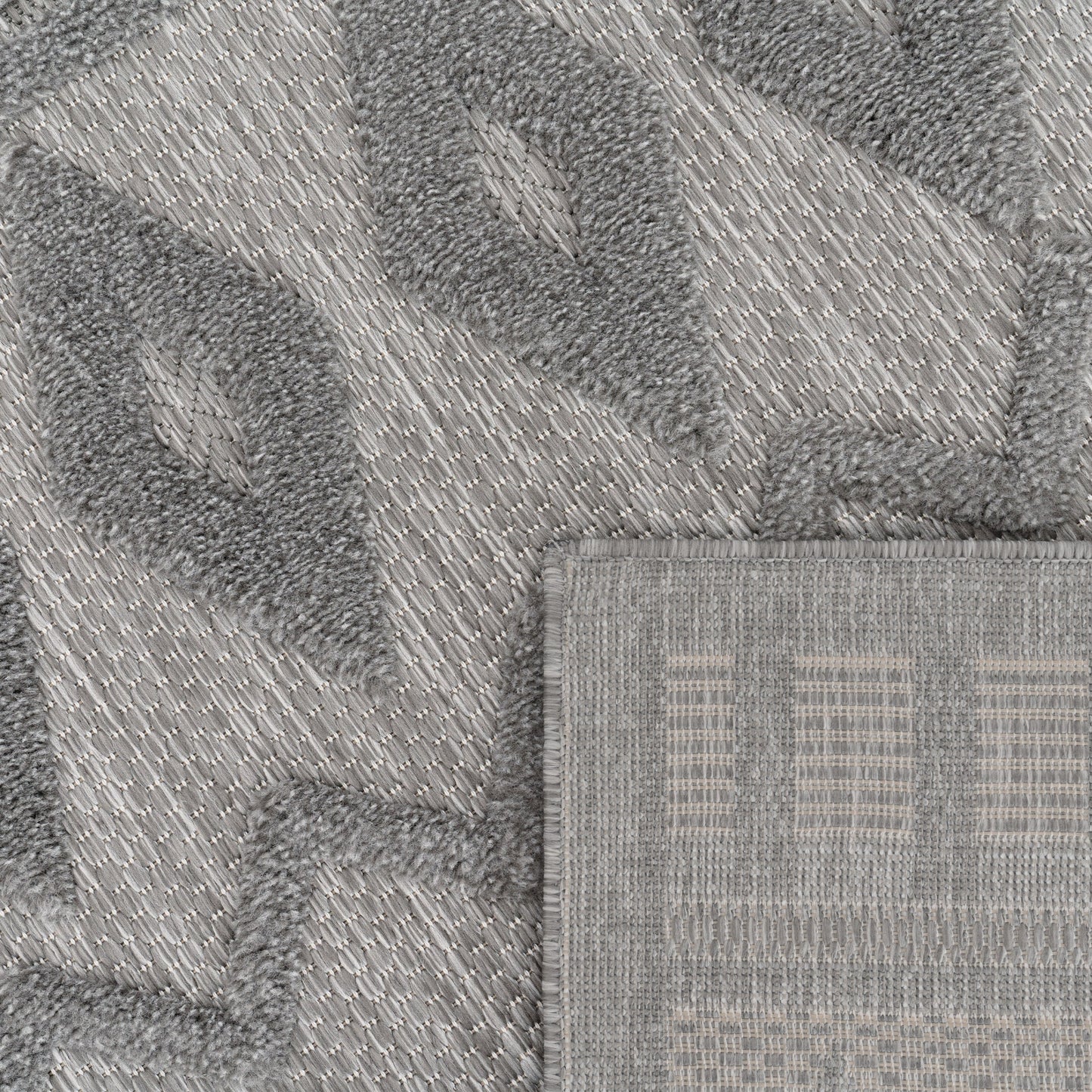 Outdoor Rug Livorno Geometric Pattern In Grey