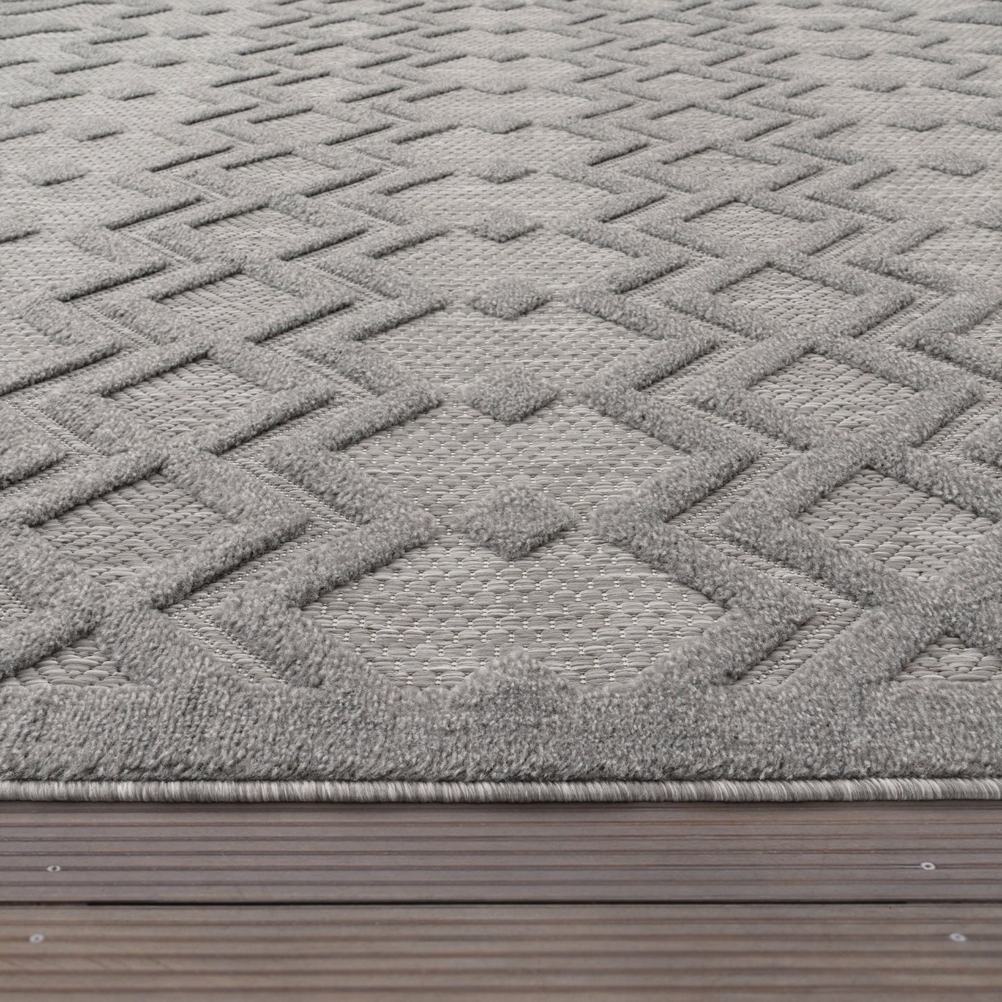 Outdoor Rug Livorno Geometric Pattern In Grey