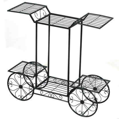 6-Tier Metal Plant Stand – Garden Cart Style Display Rack