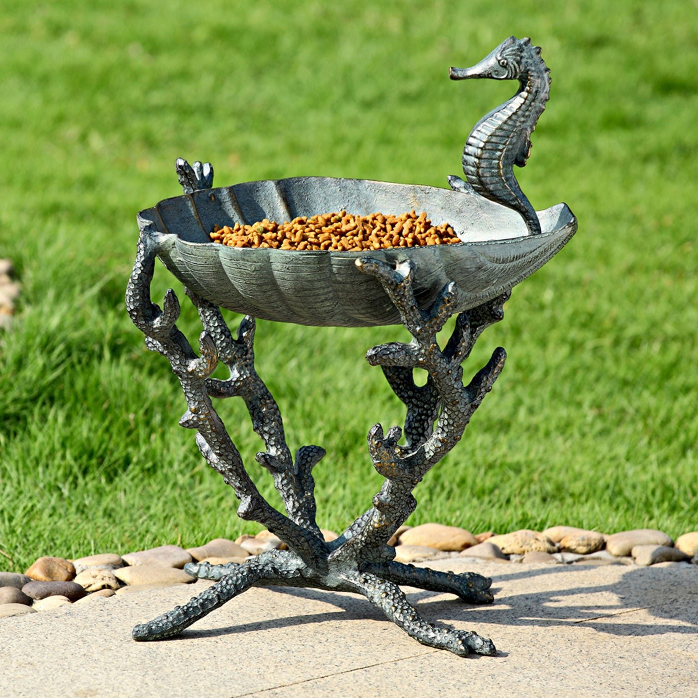 Seahorse Birdbath / Bird Feeder – Coastal Charm for Your Garden