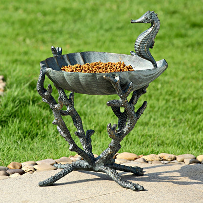 Seahorse Birdbath / Bird Feeder – Coastal Charm for Your Garden