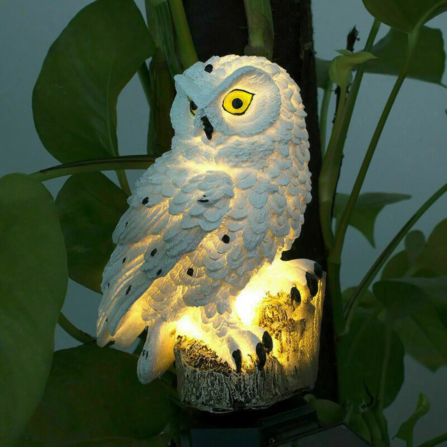 Solar Powered Resin Owl LED Light for Pathways, Lawns, and Gardens