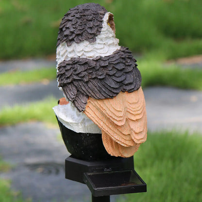 Solar Powered Resin Owl LED Light for Pathways, Lawns, and Gardens