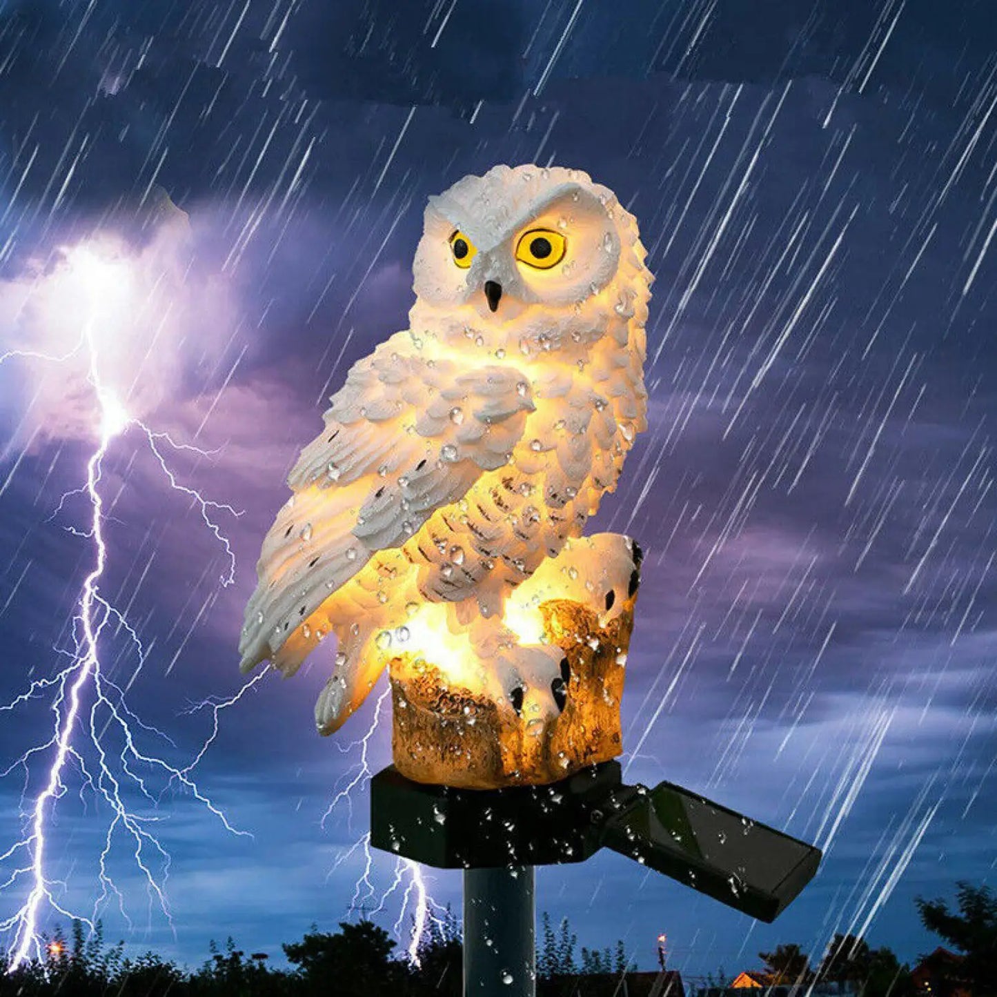 Solar Powered Resin Owl LED Light for Pathways, Lawns, and Gardens