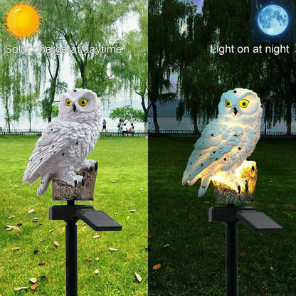 Solar Powered Resin Owl LED Light for Pathways, Lawns, and Gardens