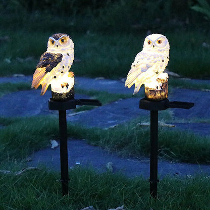 Solar Powered Resin Owl LED Light for Pathways, Lawns, and Gardens