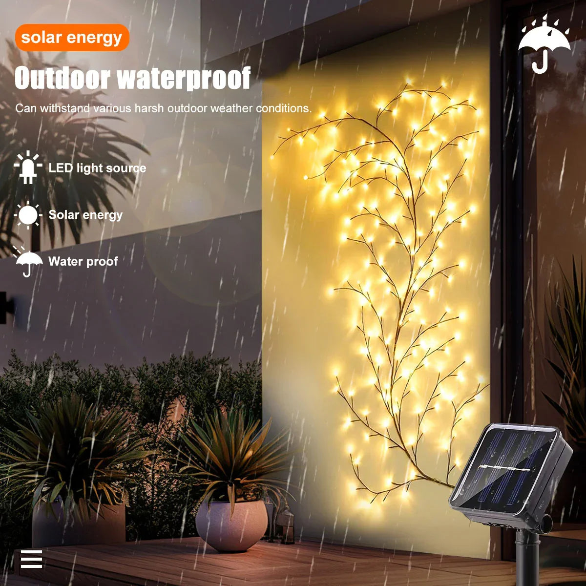 Solar Willow Vine Lights | Waterproof Outdoor Fairy Lights | Alta's Garden