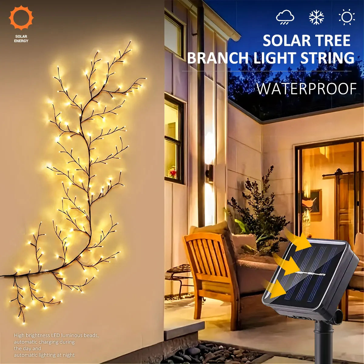 Solar Willow Vine Lights | Waterproof Outdoor Fairy Lights | Alta's Garden