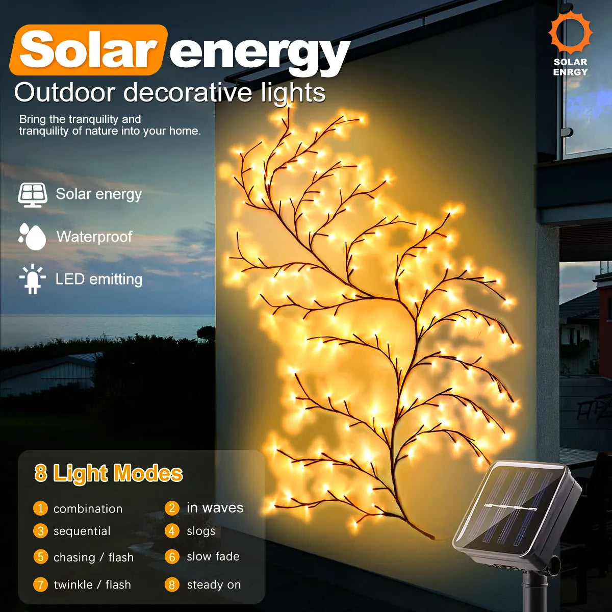 Solar Willow Vine Lights | Waterproof Outdoor Fairy Lights | Alta's Garden
