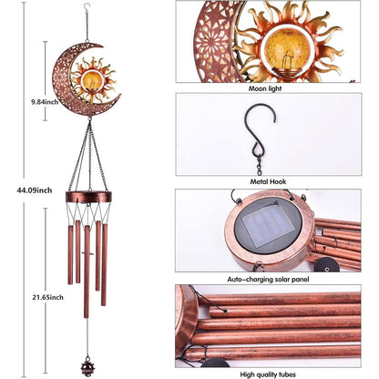 Solar LED Wind Chimes – Decorative Hanging Garden Light for Patio, Porch & Outdoor Décor