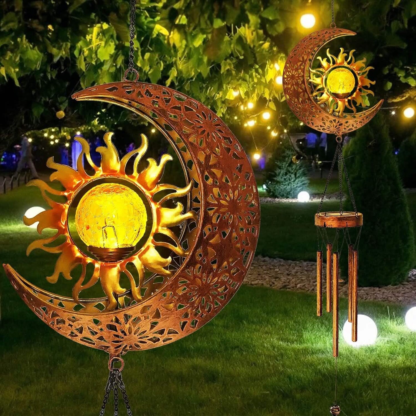 Solar LED Wind Chimes – Decorative Hanging Garden Light for Patio, Porch & Outdoor Décor