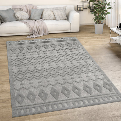 Outdoor Rug Livorno Geometric Pattern In Grey