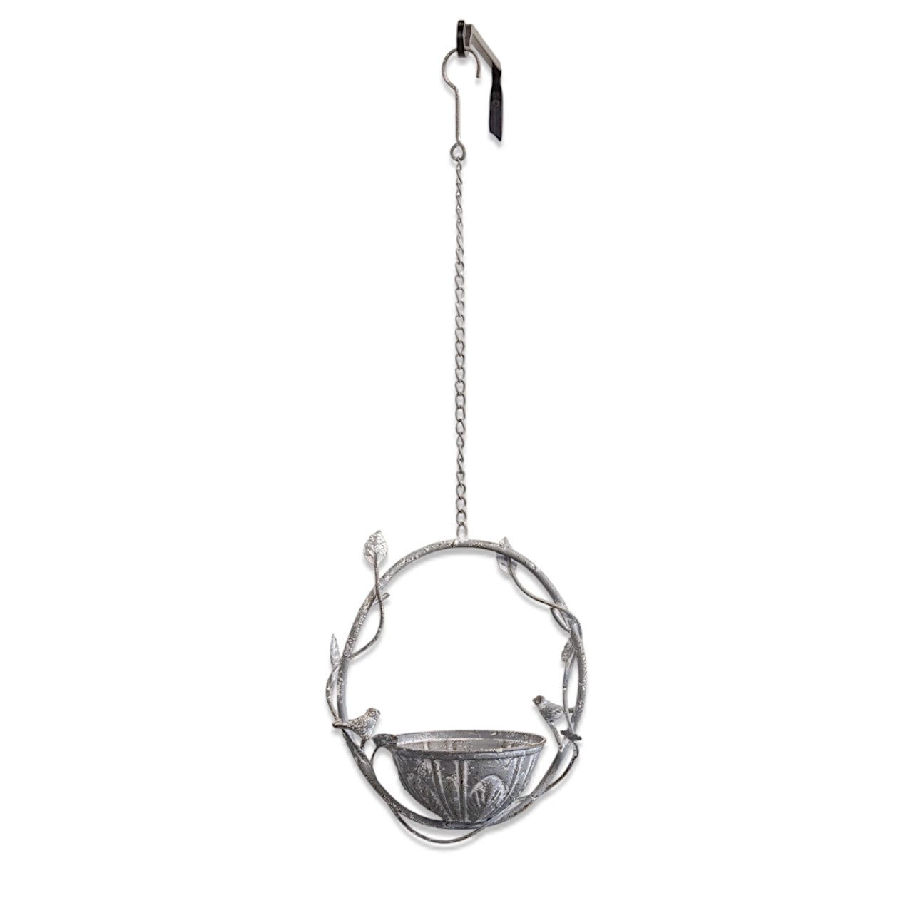 Vine-Themed Hanging Bird Feeder – Decorative Metal Garden Accent