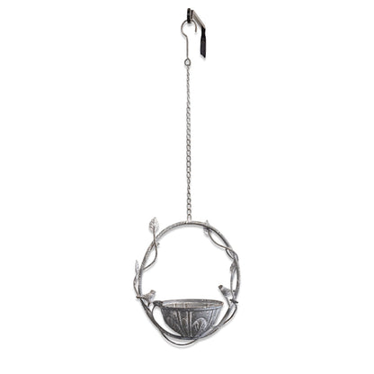 Vine-Themed Hanging Bird Feeder – Decorative Metal Garden Accent