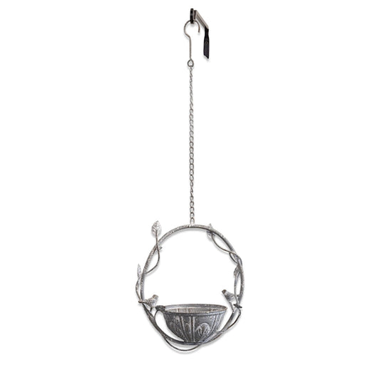 Vine-Themed Hanging Bird Feeder – Decorative Metal Garden Accent