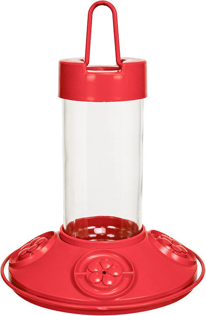 Elegant Glass Hummingbird Feeder with Leak-Proof Base