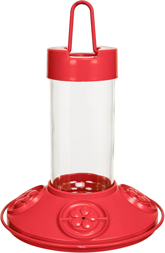 Elegant Glass Hummingbird Feeder with Leak-Proof Base